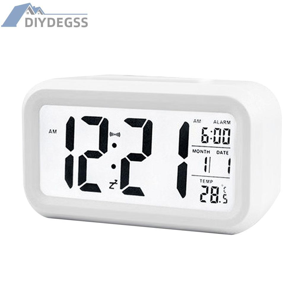 Temperature Alarm Clock LED Digital Backlight Calendar Snooze Mute Clock