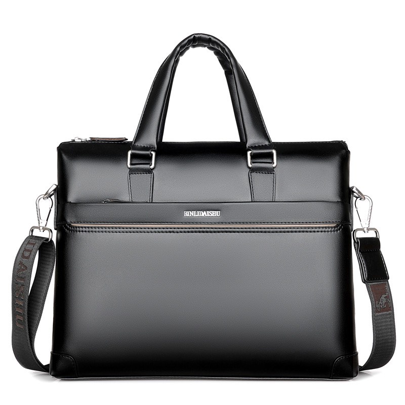 Túi xách cặp da công sở T03 38x28x6cm bảo hành da 12 tháng (Nâu-Đen) | BigBuy360 - bigbuy360.vn