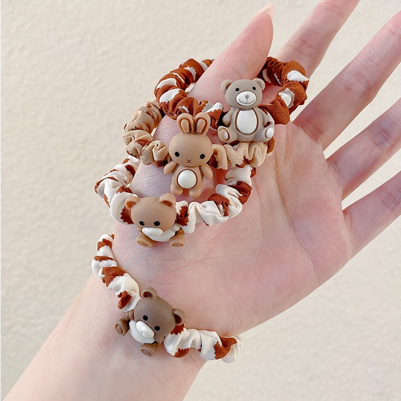 Dây Cột Tóc Co Giãn Hình Gấu/Thỏ Dễ Thương Phong Cách Hàn Quốc Cho Nữ