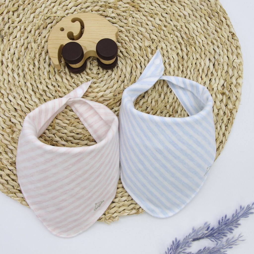 Set 2 yếm giữ ấm cổ tam giác cho bé sơ sinh - 1 tuổi 100% cotton 2 lớp - ảnh sản phẩm 2