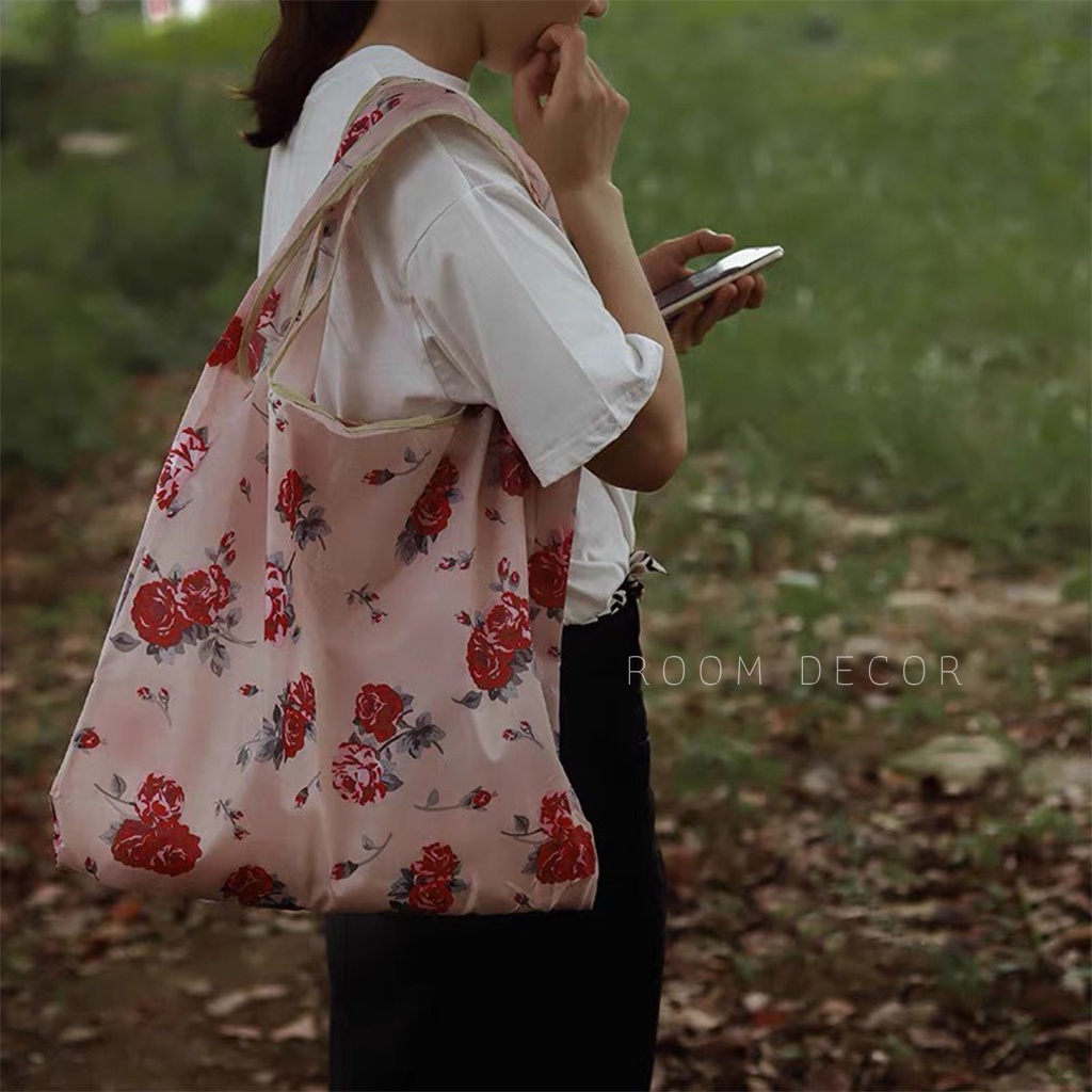 Túi Tote Vải Gió Chống Thấm Nước Phong Cách Vintage Cho Bạn Nữ Đi Chơi Đi Học