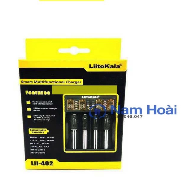 Sạc thông minh 4 khe LiitoKala Lii-402 cho pin sạc 26650, 18650, AA, AAA,...