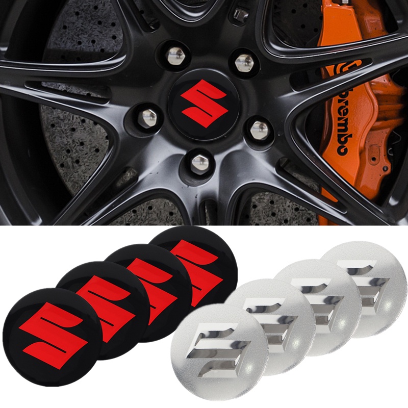 Set 4 Miếng Dán Trang Trí Trục Bánh Xe Hơi SUZUKI DZire IGNIS Alto Spacia Jimmy VITARA SX4