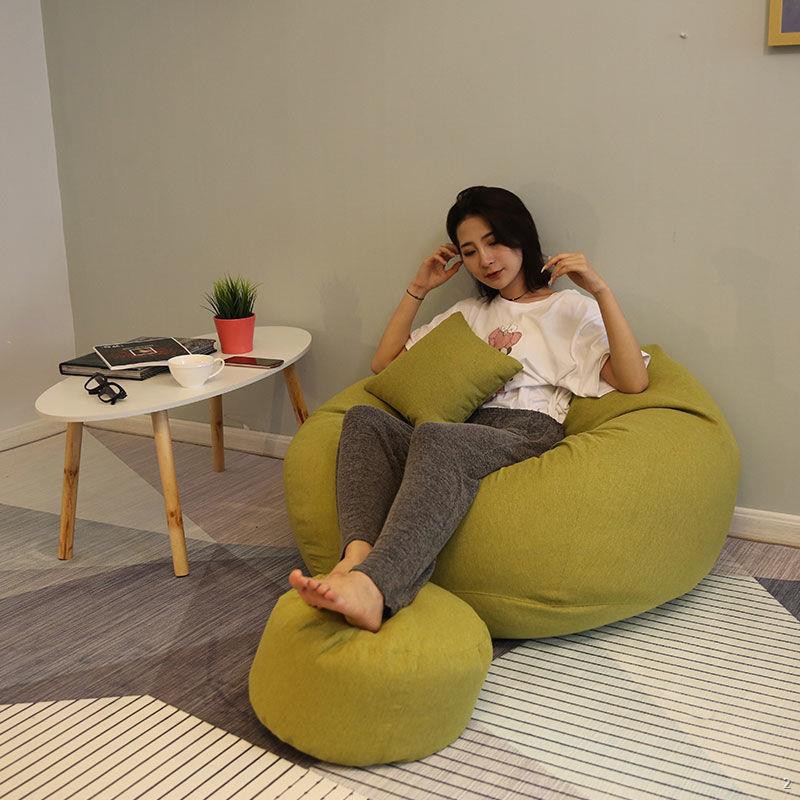 ☒▫✵ghế lười tatami Căn hộ đơn nhỏ bean bag sofa lưới sáng tạo ban công phòng ngủ màu đỏ thư giãn