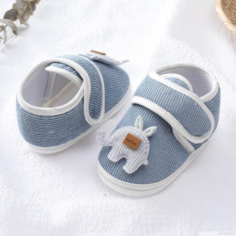 Giày cotton hình voi dễ thương chống trượt mềm mại cho bé mới biết đi 0-18 tháng tuổi
