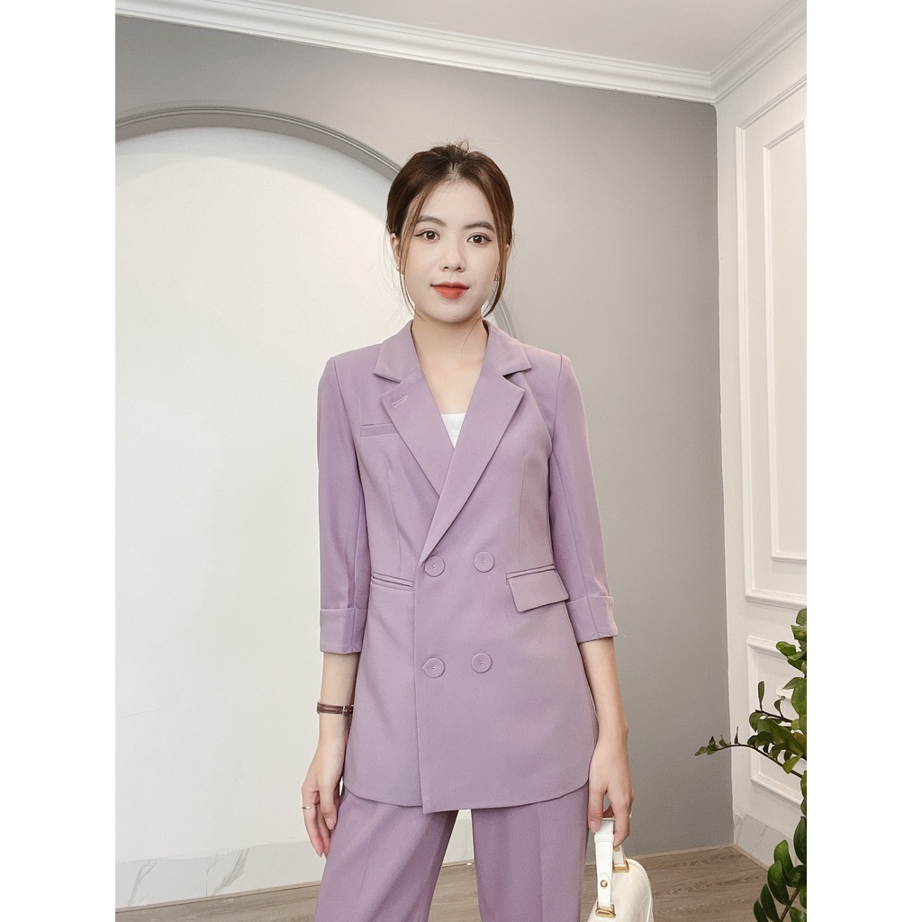 Set Áo Vest Tay Bẳn Và Quần Xuông Cao Cấp Min House