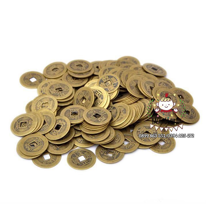 Đồng xu cổ âm dương phong thủy Size 2.4cm Xâu chuỗi Làm vòng Bản Mệnh Bỏ Ví Chiêu Tài - Bách hóa Na Na