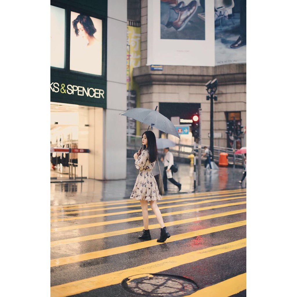 Váy vintage nữ tay dài dáng ngắn hoa nhí, Đầm hoa nhí ulzzang chất voan Hàn Quốc - Roxie | BigBuy360 - bigbuy360.vn