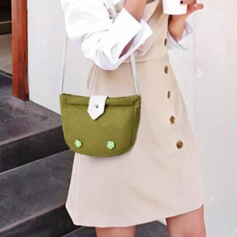 Túi Đeo Chéo Mini Vải Canvas Phong Cách Hàn Quốc Dễ Thương Thời Trang Cho Nữ 2022