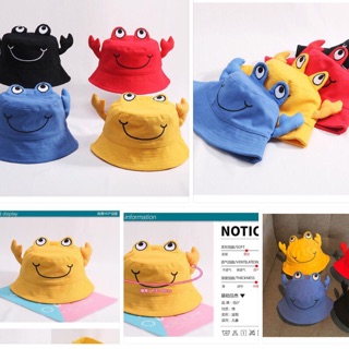 Mũ vành con cua có dây giữ cho bé