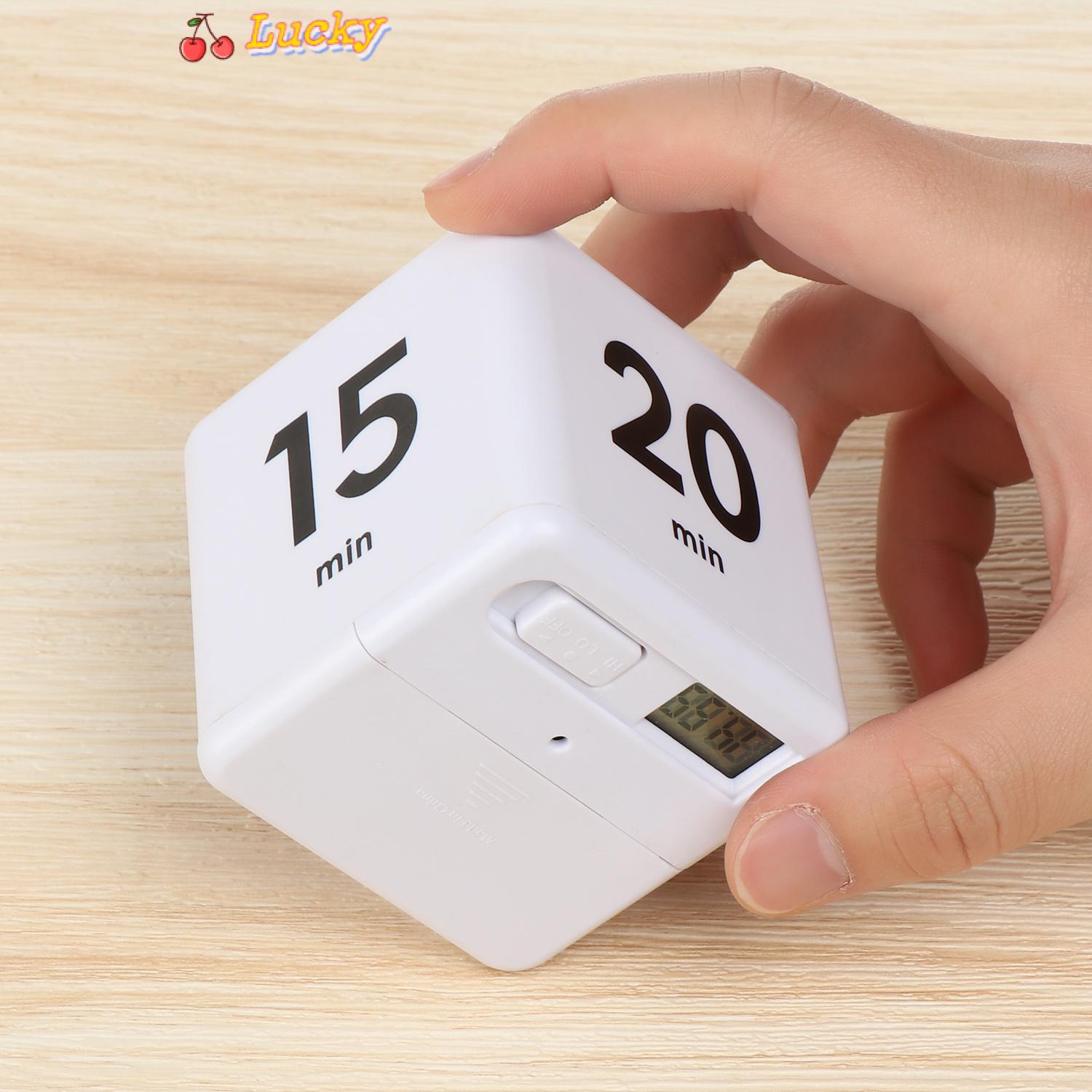 LUCKY 1 3 5 10 Minutes Cube Workout Timer Flip Kitchen Timer For Kids Time|15 20 30 60 Minutes Gravity Sensor Game Timer