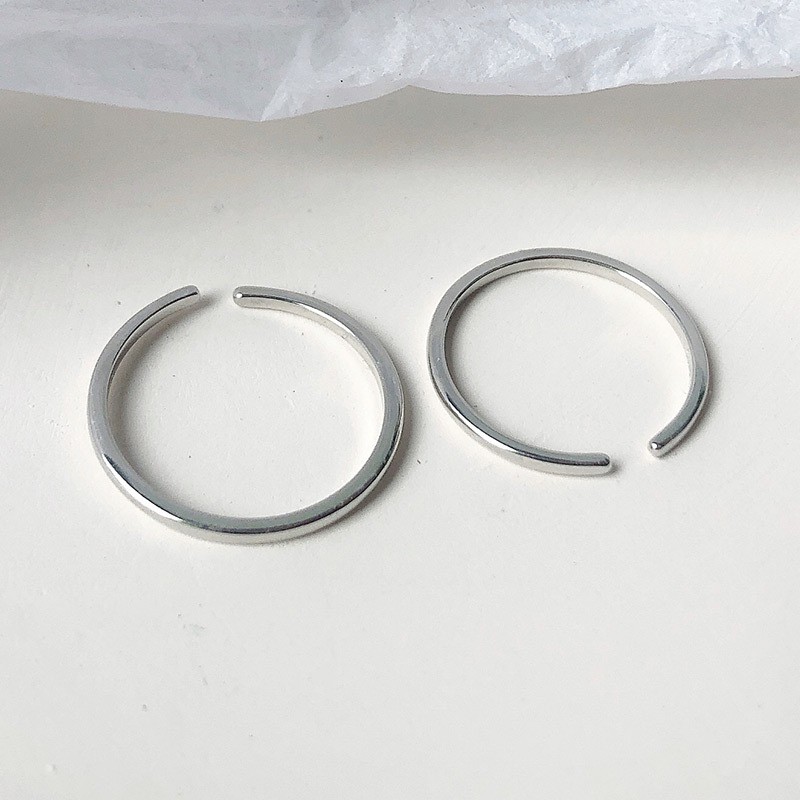 Nhẫn nữ nam Bạc ý 925 bo vuông cạnh thời trang