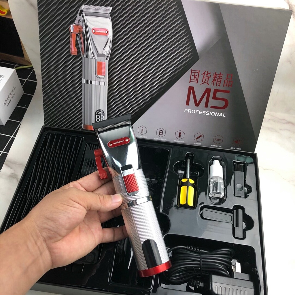 Tông đơ cắt tóc chấn viền madeshow M5 kiểu dáng mới dùng 4h