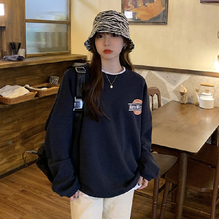 Áo Sweater In Chữ Phong Cách Hàn Quốc Xinh Xắn Cho Nữ