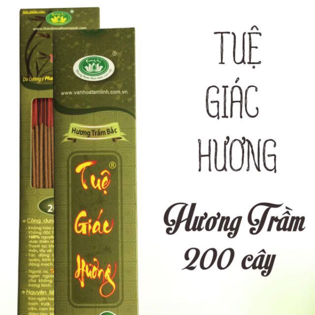 Nhang sạch thảo dược 100% - TUỆ GIÁC HƯƠNG 4 tấc (40cm) - HƯƠNG TRẦM