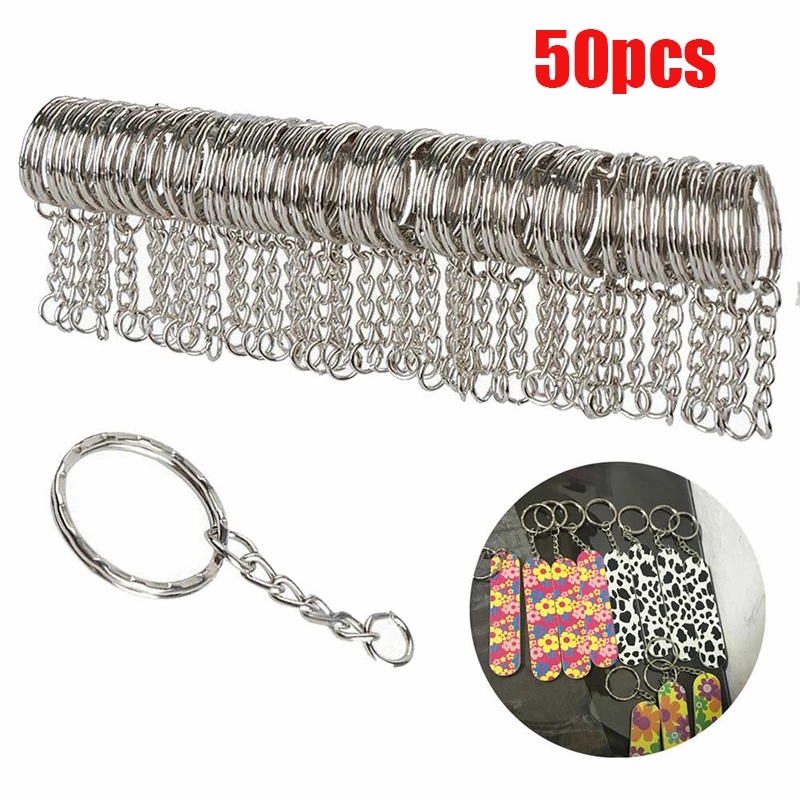 Set 50 Móc Khóa Có Dây Ngắn Làm Móc Chìa Khóa/Điện Thoại DIY