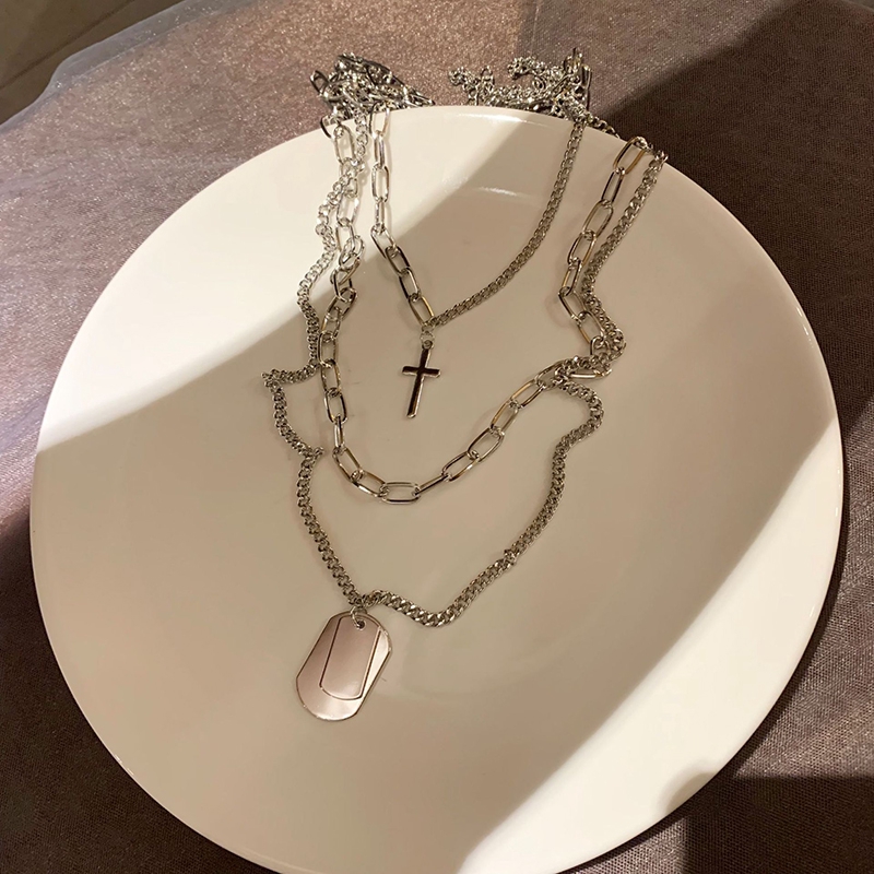 [Mã FASHIONCB232 hoàn tối đa 15K xu đơn 50K] Set 3 Dây Chuyền Hip Hop Unisex geometric Necklace | BigBuy360 - bigbuy360.vn