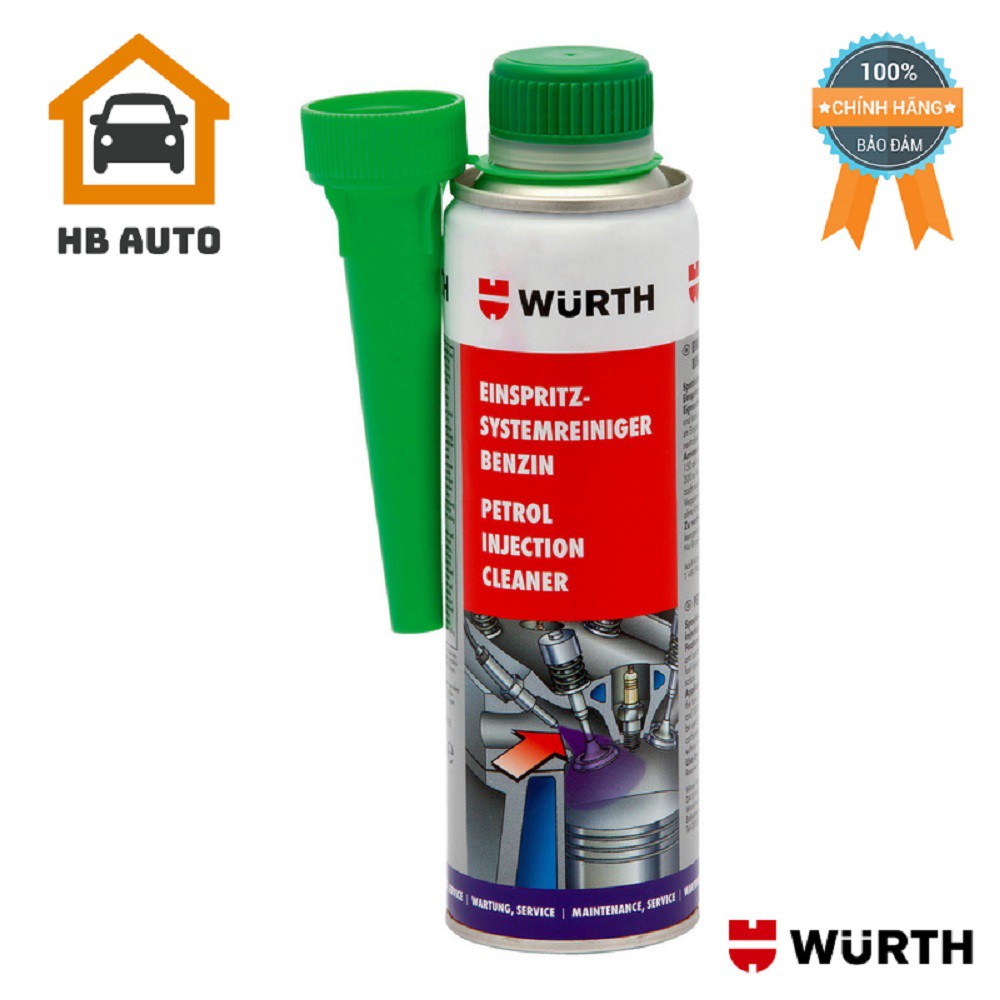 Súc béc xăng Wurth Petrol Injection System Cleaner 300ml 5861111300