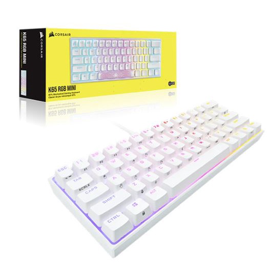 Bàn phim cơ Corsair K65 RGB MINI White - CHERRY MX Red