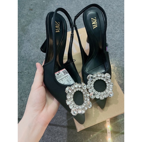 Giày cao gót ZR đá tròn ⚡️Freeship plus⚡️dép cao gót nữ sang trọng HZR335