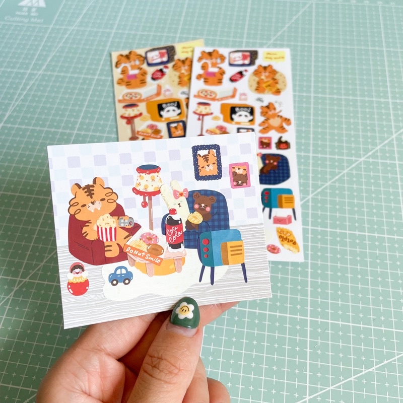 Bonghoanho_studio | Sticker | Nhãn dán phiên bản đặc biệt chủ đề cùng Hổ con xem phim