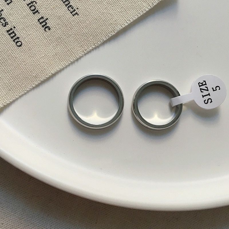 Nhẫn thép titan kiểu dáng đơn giản thời trang hip hop sành điệu