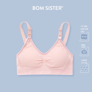 Áo lót mút mỏng không gọng bảng dây áo lớn cho mẹ sau sinh cúp mở được tiện cho bé bú BOM SISTER A3369