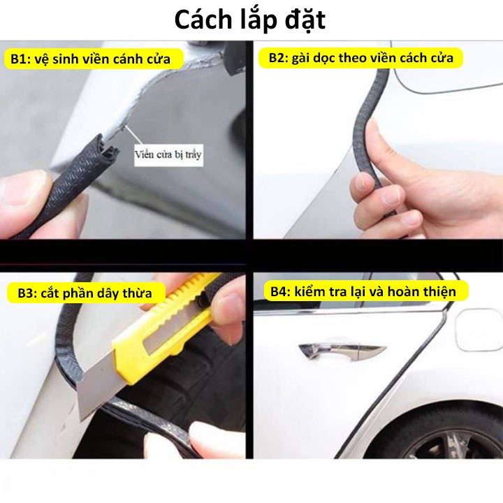 Gioăng cao su nẹp viền cửa chữ U lõi thép chống va chạm cánh cửa ô tô xe hơi - Duy Khôi Shop | BigBuy360 - bigbuy360.vn