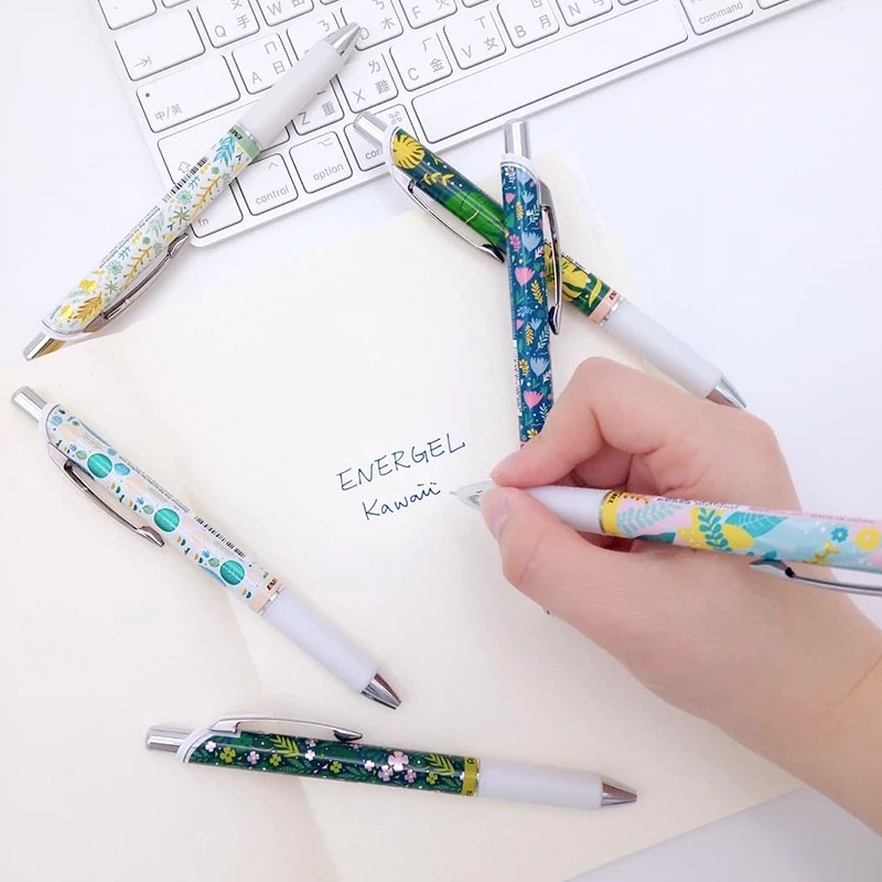 Bút gel Pentel energel Kawaii BLN75KW, viết mực xanh nét bút 0.5mm- Chính hãng