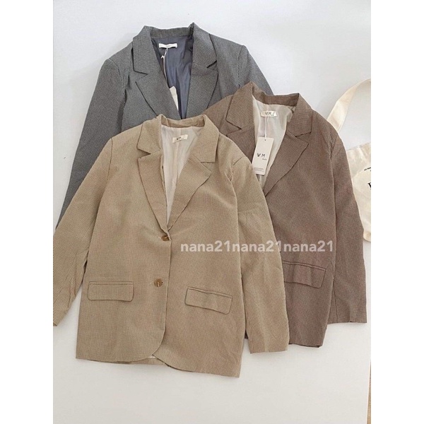 Áo blazer kẻ hàn quốc