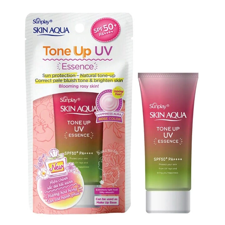 Tinh Chất Chống Nắng Sunplay Skin Aqua Tone Up UV Essence Happiness Aura Rose SPF50+ PA++++ 50g
