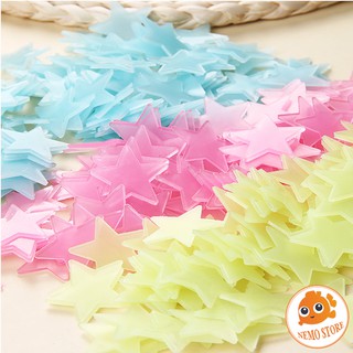 Set 100 miếng dạ quang hình ngôi sao