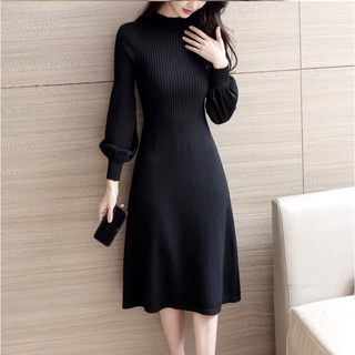 Đầm len dáng A tay phồng Taobao