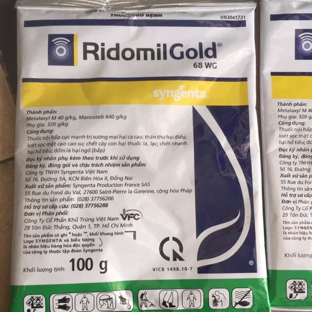 Ridomil Gold - thuốc trừ nấm bệnh gói 100gr