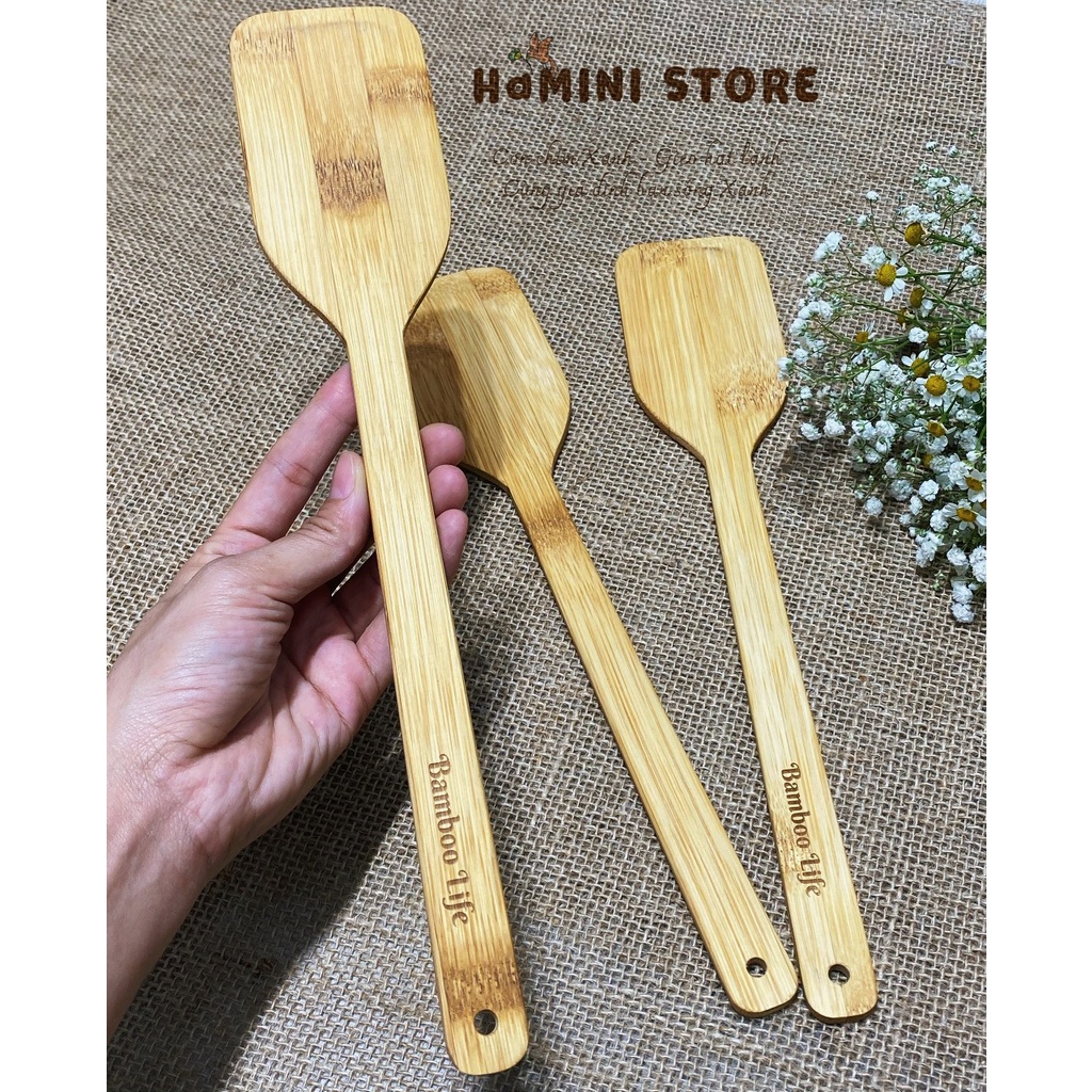 Thìa xào nấu, xới cơm Bamboo Life thân tre