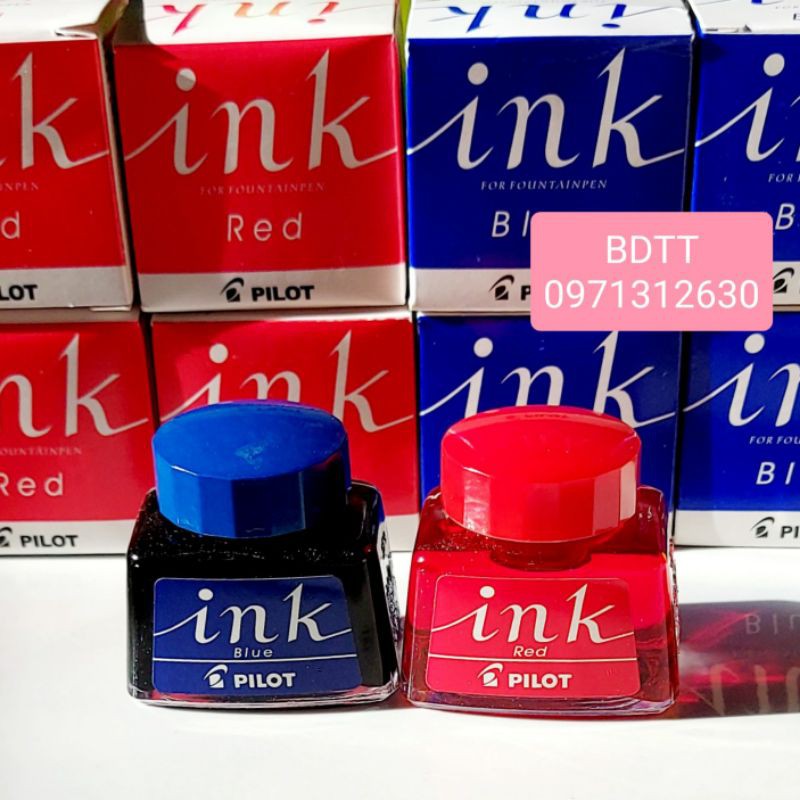 🎀 Mực Bút Máy Pilot Ink 30ml - Xanh/Đỏ