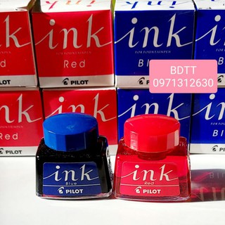 🎀 mực bút máy pilot ink 30ml - xanh/đỏ