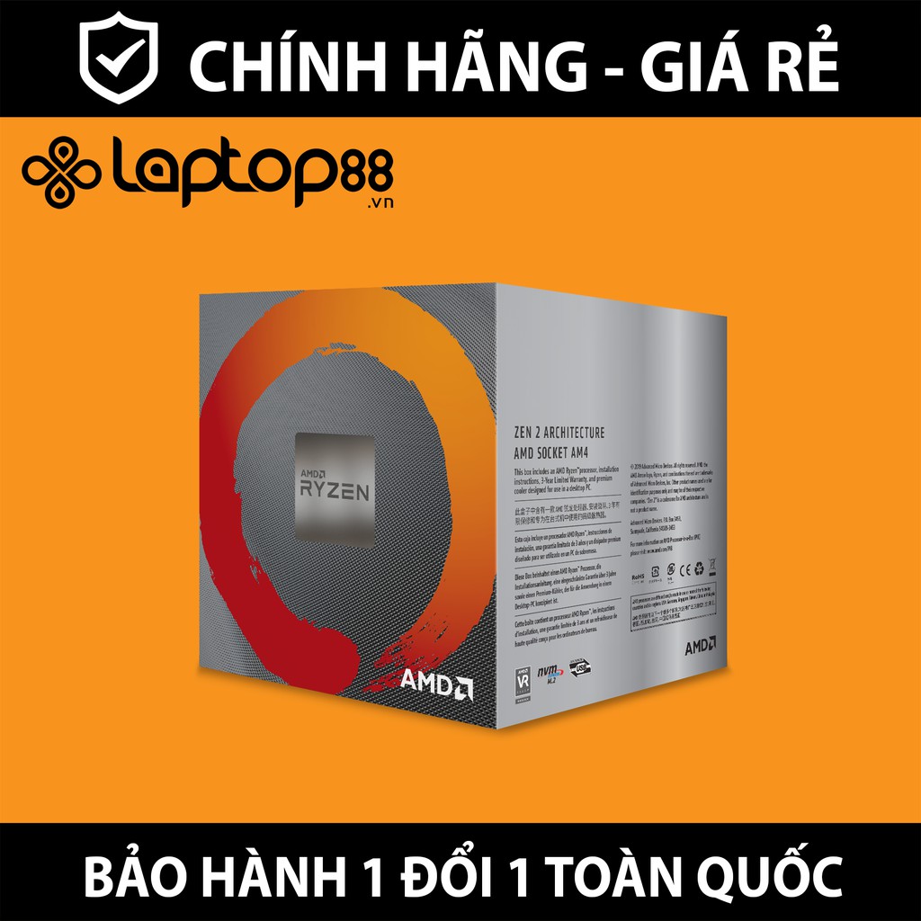 CPU AMD Ryzen 5 3600 (3.6GHz turbo up to 4.2GHz, 6 nhân 12 luồng, 35MB Cache, AMD AM4) - Chính hãng - Bảo hành 12 tháng