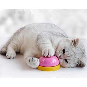 Chuông Huấn Luyện Chó Mèo Có Nút Nhấn Họa Tiết Dấu Chân