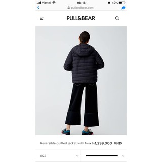 Áo khoác lông hai mặt Pull&Bear