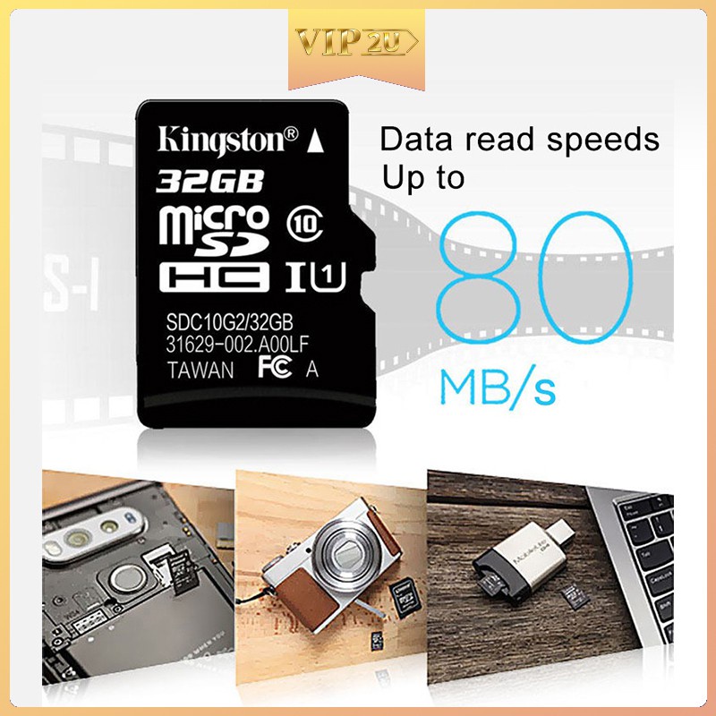 Thẻ nhớ vip2u Kingston Micro SD TF Class10 80MB / s 1-8G / 16G / 32G / 64G / 128G / 256G / 512G
