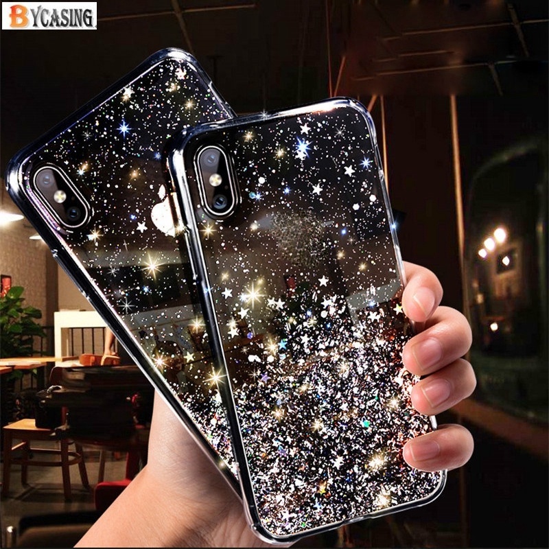 Ốp lưng mềm trong suốt phối kim tuyến lấp lánh cho Iphone X XR 11 Pro XS MAX Iphone 6 6S 7 8 Plus iPhone 12 Pro iPhone 13 Pro Max