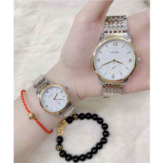 Đồng hồ Đôi Nam Nữ LONGBO 4335 Chống nước, Chống xước + Tặng 1 vòng tỳ hưu phong thủy.