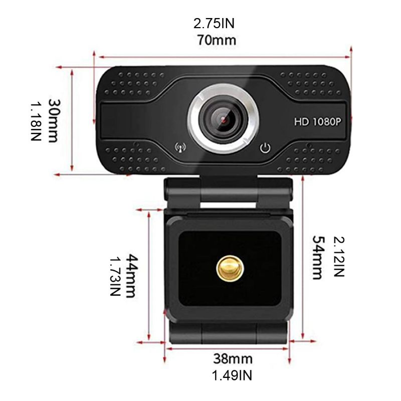 Webcam Mini USB 1080P Xoay Được Có Kẹp Gắn Máy Tính Laptop Tiện Dụng