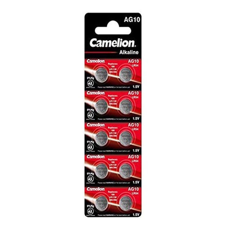 Vỉ 10 Pin cúc áo CAMELION AG10 / LR54/ 1130/ LR1130/ L1131 / 389A Alkaline cho đồng hồ, thiết bị điện tử