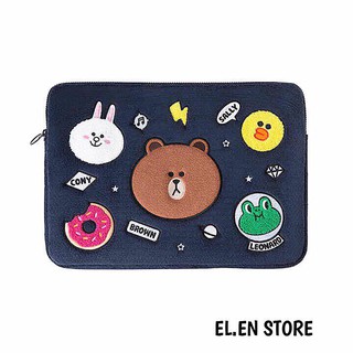 TÚI CHỐNG SỐC MACBOOK, LAPTOP GẤU LINE XANH TÍM THAN CUTE (ảnh thật)