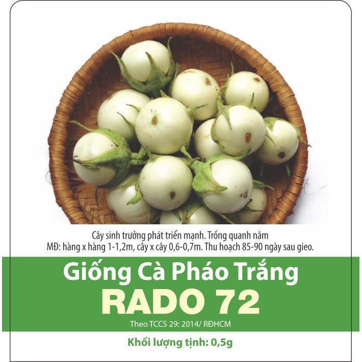 Hạt giống Cà pháo (cà bát) (cà trứng) trắng