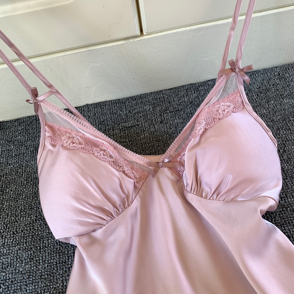 Bộ Đồ Ngủ Áo Hai Dây + Quần Short Chất Lụa Thời Trang Mùa Hè Quyến Rũ Cho Nữ