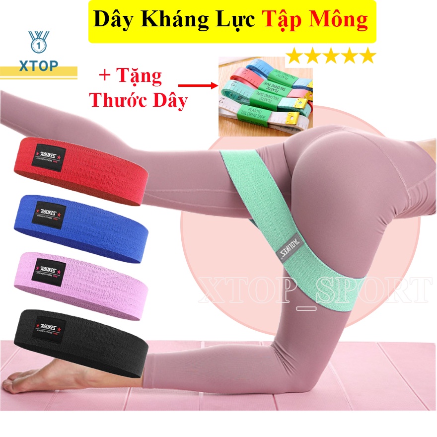 Dây kháng lực tập gym, Dây miniband tập chân mông Aolikes, phụ kiện gym chính hãng A3603