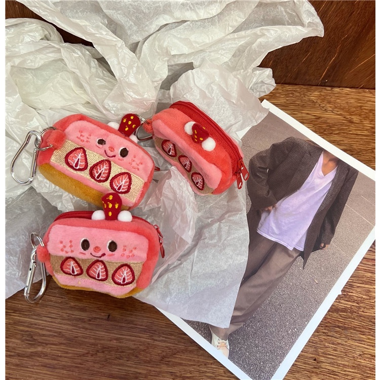 Túi Đựng Tiền Xu Hình Bánh Kem Dâu Tây Xinh Xắn